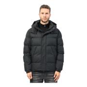 Heren Gewatteerde Jas met Afneembare Capuchon Hugo Boss , Black , Here...