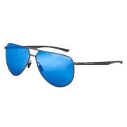 Stijlvolle blauwe spiegelende zonnebril Porsche Design , Gray , Unisex