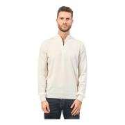 Witte V-hals Trui Exclusieve Details Hugo Boss , White , Heren