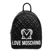 Multikleur Logo Rugzak met Ritssluiting Love Moschino , Black , Dames