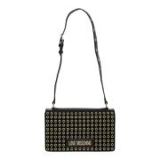 Schoudertas met Studs en Magneetsluiting Love Moschino , Black , Dames