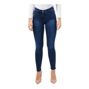 Blauwe Skinny Fly Versierde Jeans Patrizia Pepe , Blue , Dames