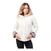 Witte technische jas met imitatiebontvoering Suns , White , Dames