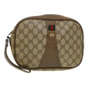 Pre-owned Canvas clutches Gucci Vintage , Beige , Dames