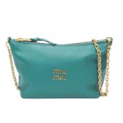 Pre-owned Leather shoulder-bags Miu Miu Pre-owned , Blue , Dames