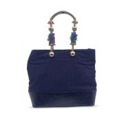 Pre-owned Leather totes Versace Pre-owned , Blue , Dames