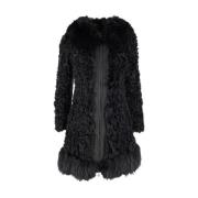 Pre-owned Fur outerwear Moschino Pre-Owned , Black , Dames