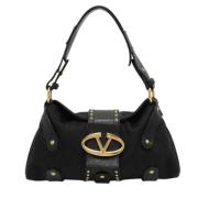 Pre-owned Canvas shoulder-bags Valentino Vintage , Black , Dames