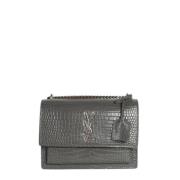 Pre-owned Leather shoulder-bags Yves Saint Laurent Vintage , Gray , Da...