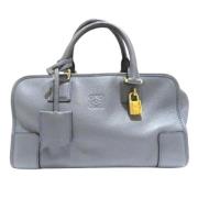 Pre-owned Leather handbags Loewe Pre-owned , Gray , Dames