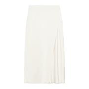 Beige Satijnen Midi Rok met Split Max Mara Weekend , Beige , Dames