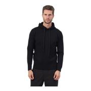 Zwarte hoodie met geribbelde zoom Richmond , Black , Heren