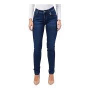 Blauwe Skinny Jeans met knoop en rits Richmond , Blue , Dames