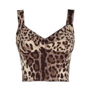 Leopard Print Sweetheart Neckline Top Dolce & Gabbana , Multicolor , D...