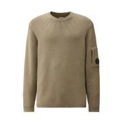 Vintage Rib Crew Neck Gebreid C.p. Company , Beige , Heren