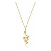 Gold Necklace with Mini Snake Pendant Nialaya , Yellow , Dames