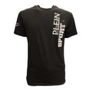 Katoenen Jersey T-shirt met Logo Lettering Plein Sport , Black , Heren