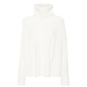 Gezellige Turtleneck Gebreide Trui Fabiana Filippi , White , Dames