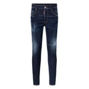 Slimme Sailor Jeans met Onafgewerkte Flappen Dsquared2 , Blue , Heren