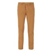 Lange effen beige katoenen broek voor heren Gallo , Yellow , Heren