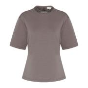 Versierde Tee Top Donkergrijs Soaked in Luxury , Gray , Dames