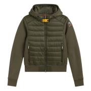 Gewatteerd jack met capuchon en logopatch Parajumpers , Green , Dames