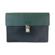 Pre-owned Leather clutches Prada Vintage , Green , Dames