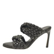 Pre-owned Leather sandals Bottega Veneta Vintage , Black , Dames