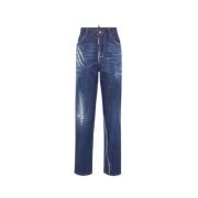 Versleten Boston Broek Dsquared2 , Blue , Dames