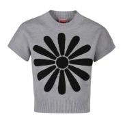 Korte mouw trui met Marguerite ontwerp Kenzo , Gray , Dames