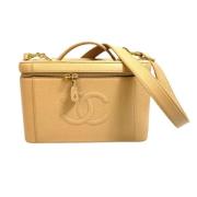 Pre-owned Leather chanel-bags Chanel Vintage , Beige , Dames