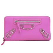 Pre-owned Leather wallets Balenciaga Vintage , Pink , Dames