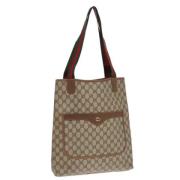 Pre-owned Leather totes Gucci Vintage , Beige , Dames