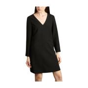 Zwarte V-hals shiftjurk Tara Jarmon , Black , Dames