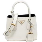 Pre-owned Leather handbags Prada Vintage , White , Dames