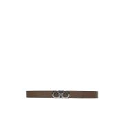 Omkeerbare leren riem met Gancini-gesp Salvatore Ferragamo , Brown , H...