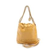 Pre-owned Leather chanel-bags Chanel Vintage , Yellow , Dames