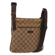 Pre-owned Canvas shoulder-bags Gucci Vintage , Beige , Dames