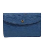 Pre-owned Leather clutches Louis Vuitton Vintage , Blue , Dames