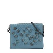 Pre-owned Leather wallets Bottega Veneta Vintage , Blue , Dames