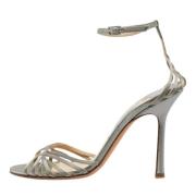 Pre-owned Satin sandals Jimmy Choo Pre-owned , Gray , Dames