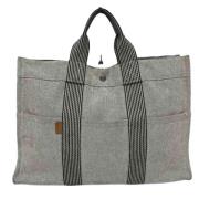 Pre-owned Canvas handbags Hermès Vintage , Gray , Dames