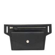 Pre-owned Leather pouches Hermès Vintage , Black , Dames