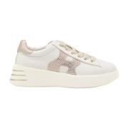 Beige Leren Platform Sneakers Hogan , Beige , Dames