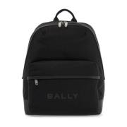 Nylon Trekking rugzak met leren afwerking Bally , Black , Unisex