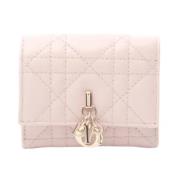 Pre-owned Leather wallets Dior Vintage , Pink , Dames