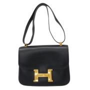 Pre-owned Leather shoulder-bags Hermès Vintage , Black , Dames