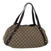 Pre-owned Canvas totes Gucci Vintage , Beige , Dames