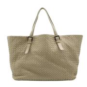 Pre-owned Leather shoulder-bags Bottega Veneta Vintage , Beige , Dames