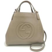 Pre-owned Leather gucci-bags Gucci Vintage , Gray , Dames